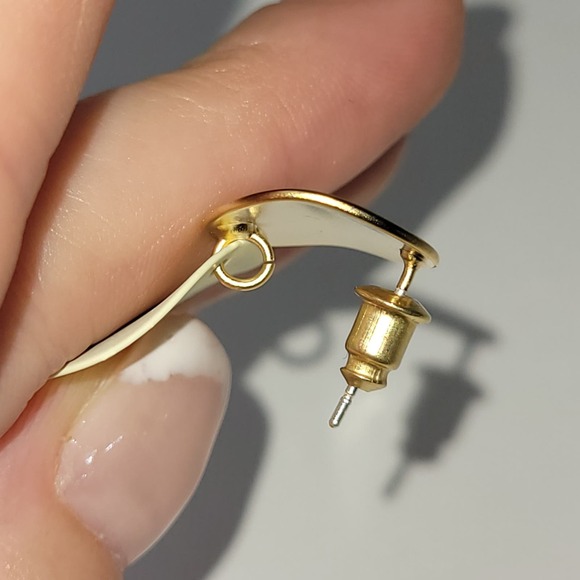 Post Earrings Gold Green Round Hoop Tiered Dangle Drop Fashion Jewelry Alloy - Picture 4 of 4